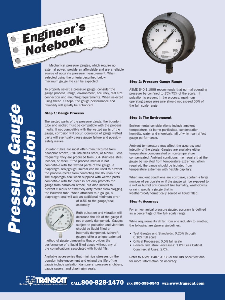 7 Steps to Select Pressure Gauges | PDF