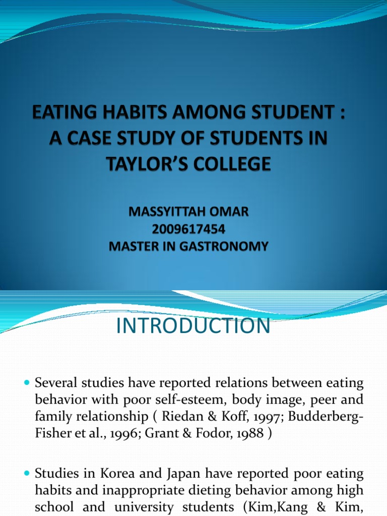 Eating Habits of Taylor's College Students | PDF | Obesity | Foods