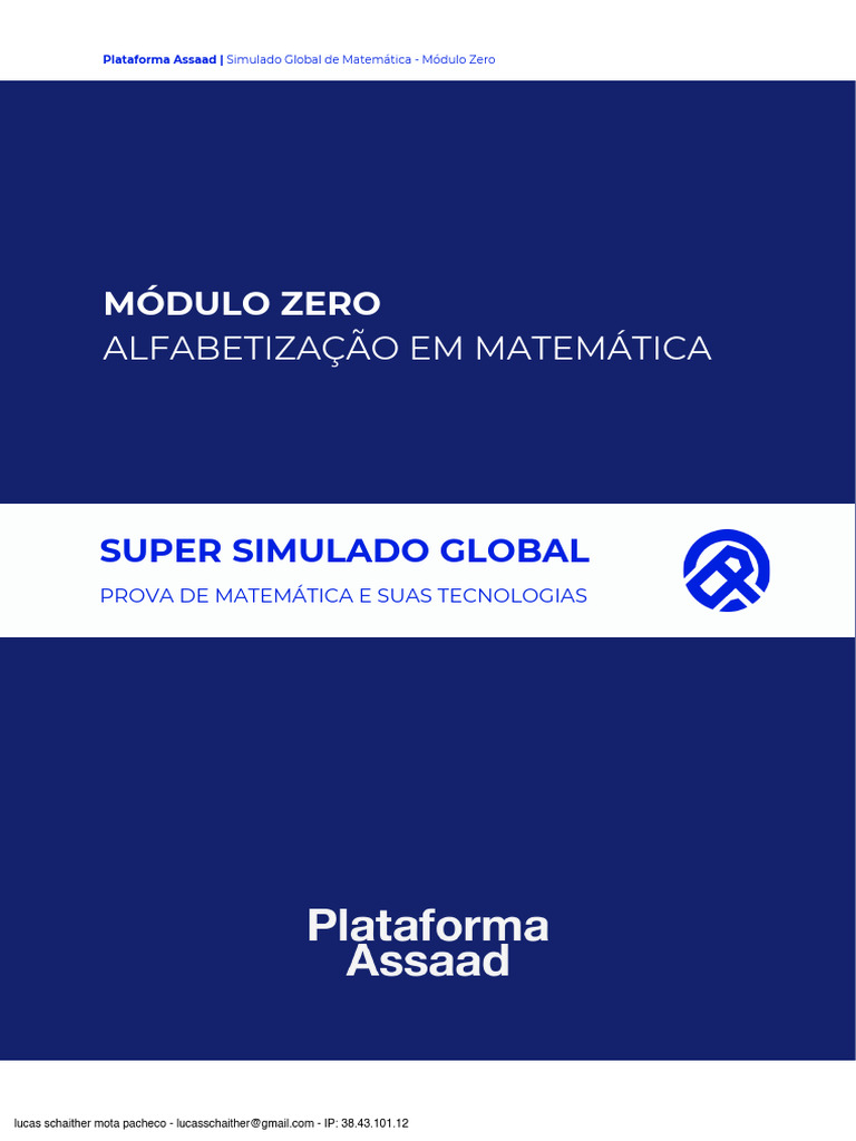 Simulado Global de Matemática - Módulo Zero | PDF | Índice de ...