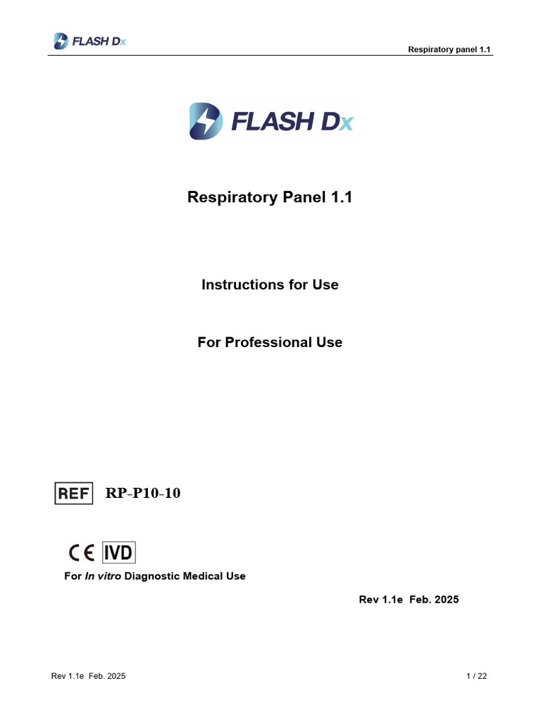 IFU FlashDx Respiratory Panel 1.1 | PDF | Polymerase Chain Reaction ...