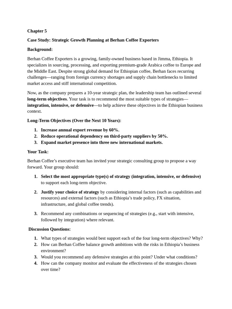 Chapter 5 Case | PDF | Supply Chain | Coffee