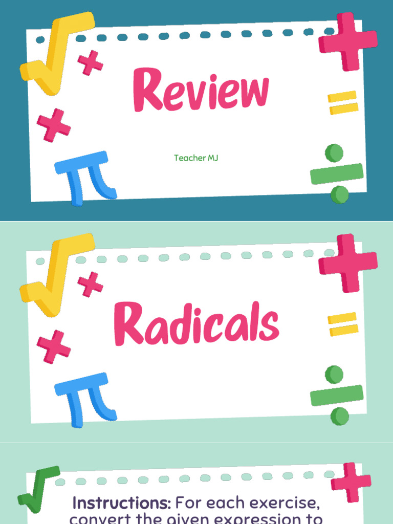 Radicals | PDF | Arithmetic | Mathematical Objects
