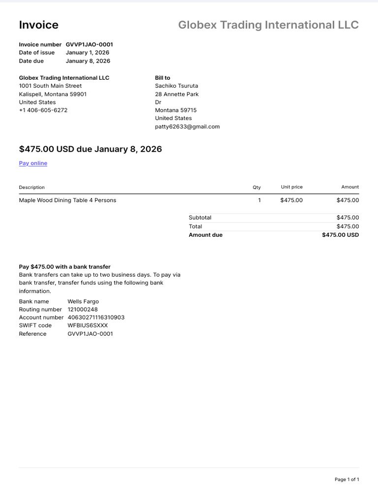 Invoice Gvvp1jao 0001 | PDF