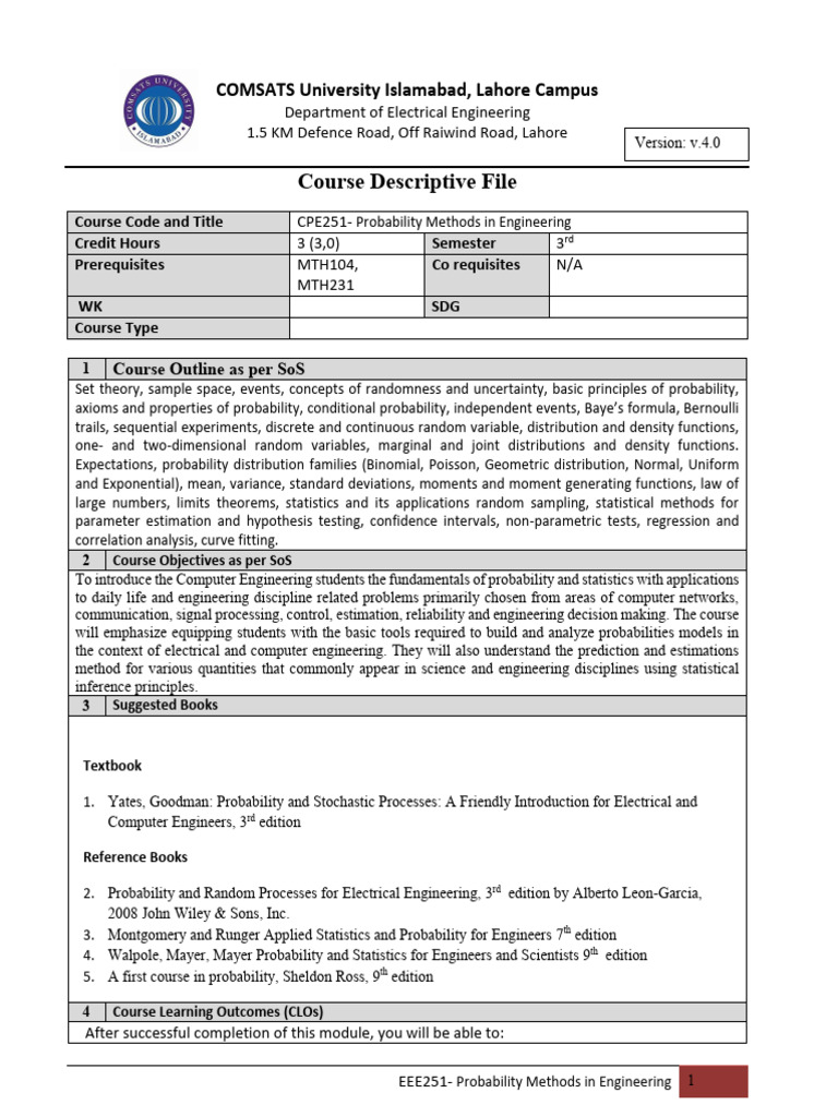 18. CPE251 Probability Methods in Engineering-done v1.1 | PDF ...