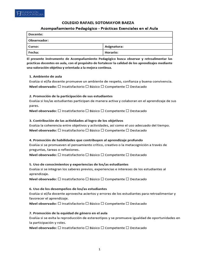 Acompañamiento Al Aula 2026 | PDF | Salón de clases | Maestros