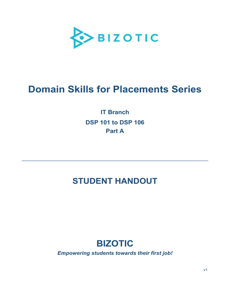 DSP 101 106 Student Handout 1 | PDF | Database Index | Relational Database