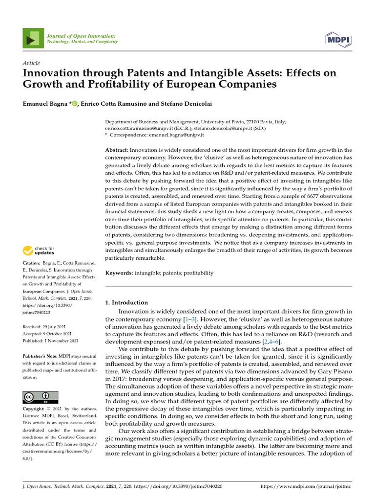 Innovation Through Patents and Intangible Assets_Effects on Growth and ...