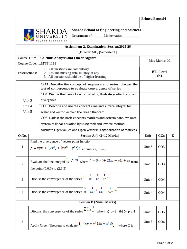 Mathematics Assignment 2 | PDF | Vector Space | Eigenvalues And ...