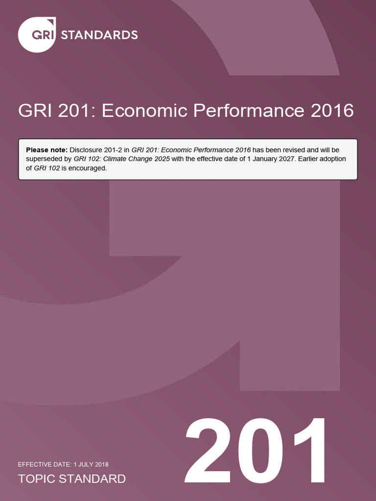 GRI 201 - Economic Performance 2016 | PDF | Pension | International ...
