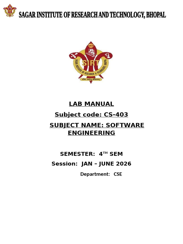 Software Engglab Manual2026_print | PDF | Use Case | Systems Engineering