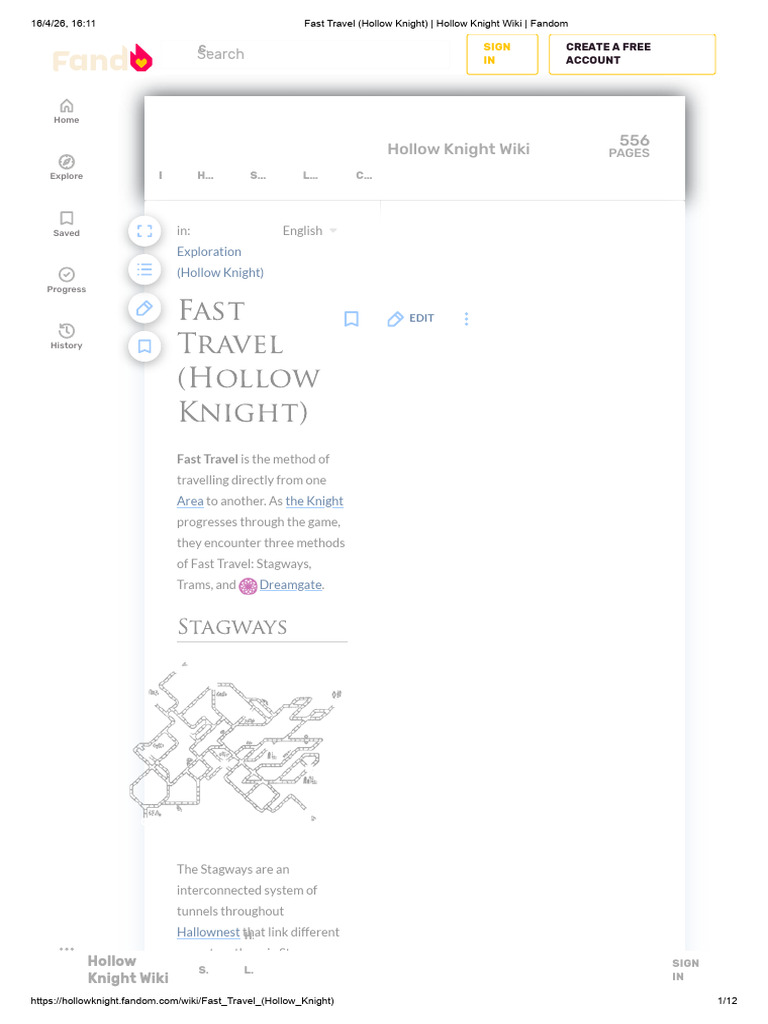 Fast Travel (Hollow Knight) _ Hollow Knight Wiki _ Fandom | PDF