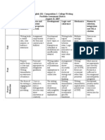 Eng 101 Writing Rubric