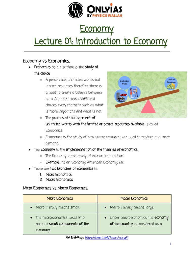 Economy - 01 Daily Class Notes | PDF | Economics | Macroeconomics
