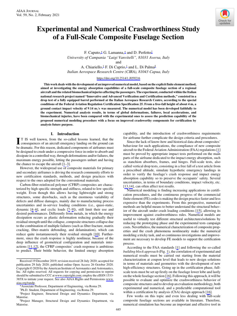 Experimental and Numerical Crashworthiness Study of a Full Scale ...