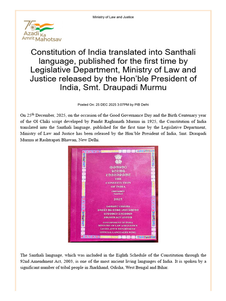Constitution in Olchaki Script | PDF