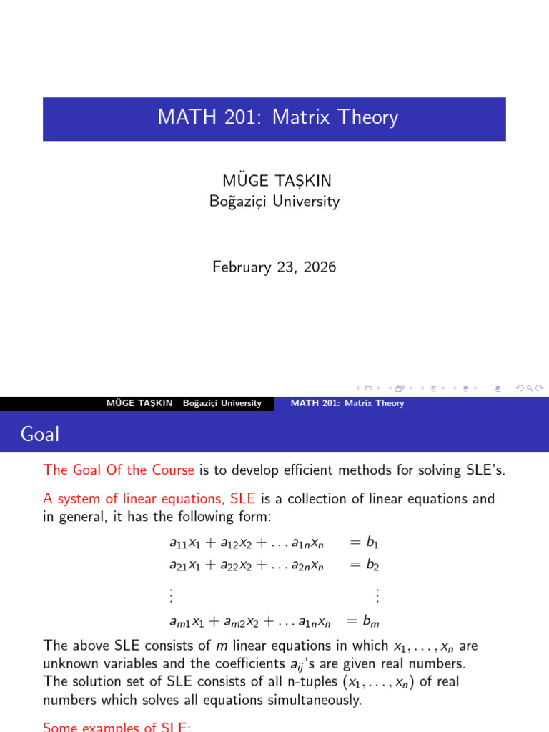 1 SLE Operations On Matrices Gaussian Elimination | PDF | Matrix ...