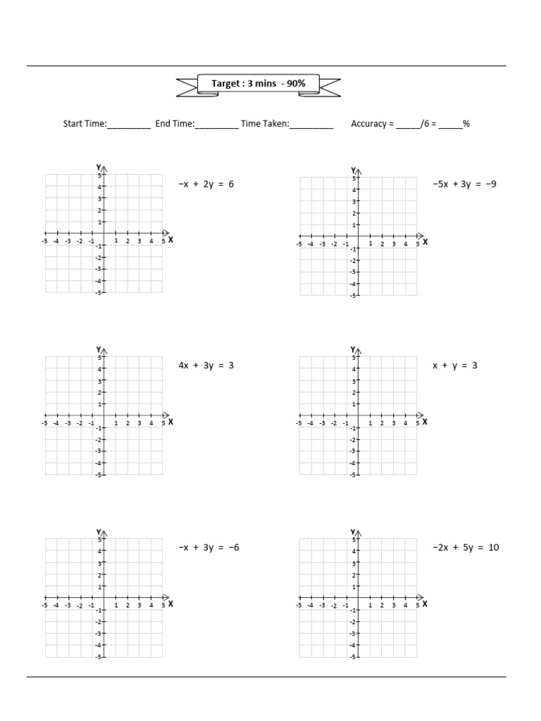 Grade 06 Graph Linear Function Graphing Lines 01 | PDF