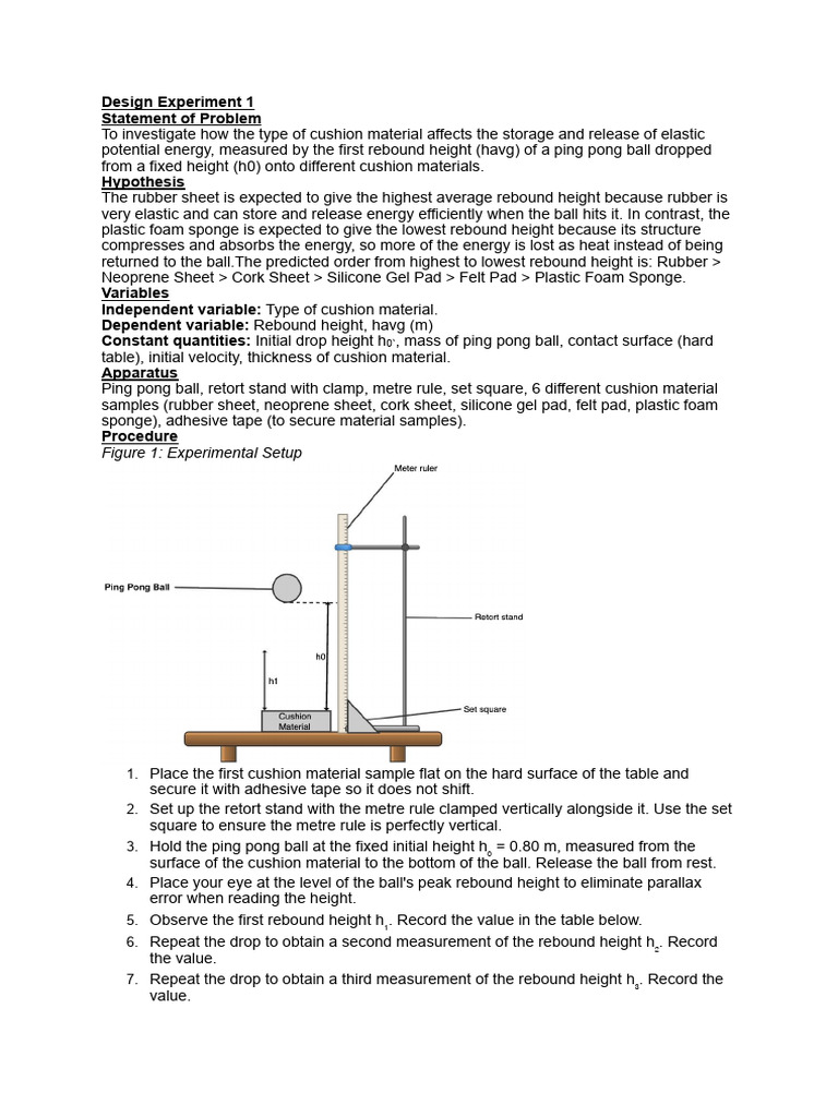 Phy Design Experiment | PDF | Potential Energy | Elasticity (Physics)