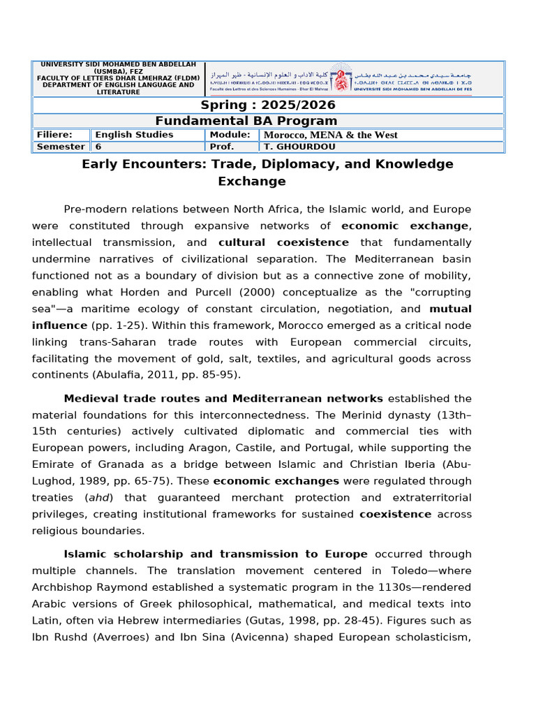 Mor MENA & the West Week 2 | PDF