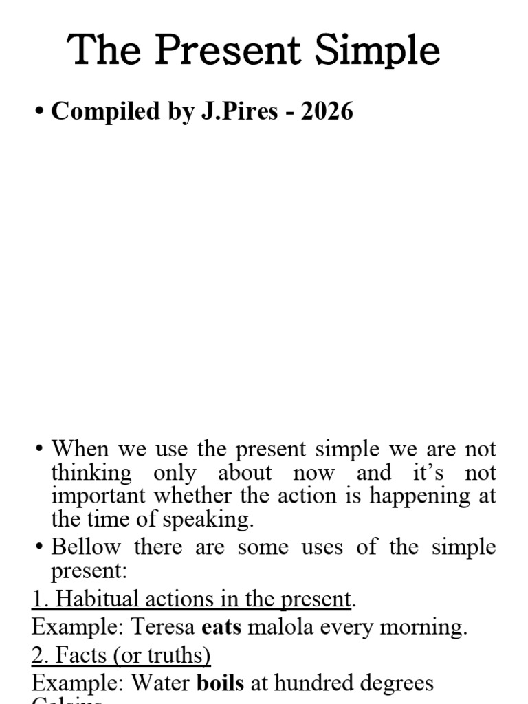 Week 2 - The Present Simple | PDF | Grammar | Syntax