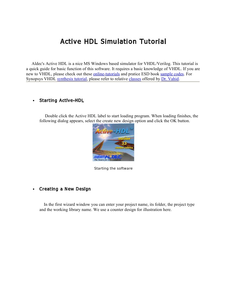 Active HDL Simulation Tutorial | Vhdl | Hardware Description Language