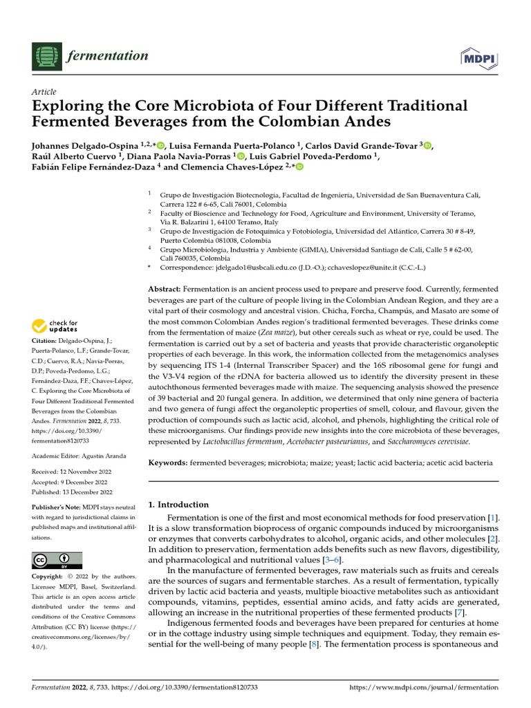 Fermentation 08 00733 | PDF | Fermentation | Drink
