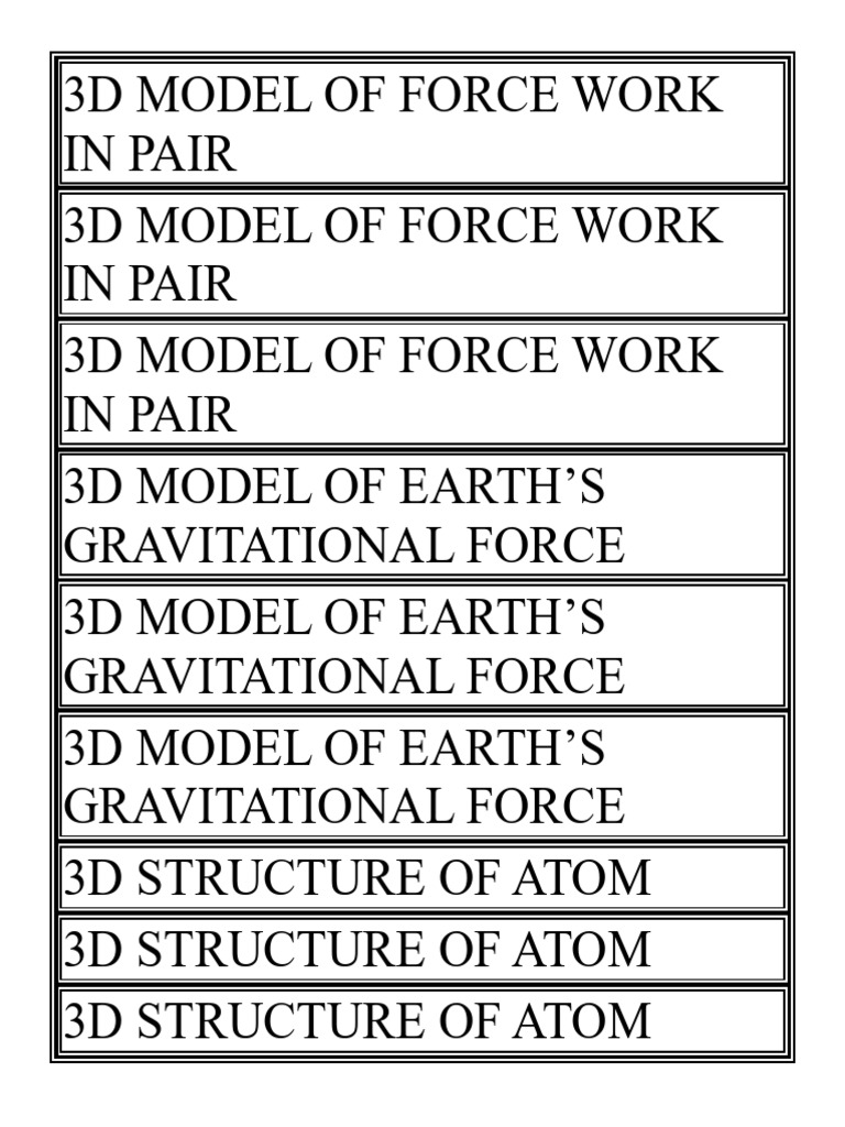 3d Model of Force Work in Pair | PDF