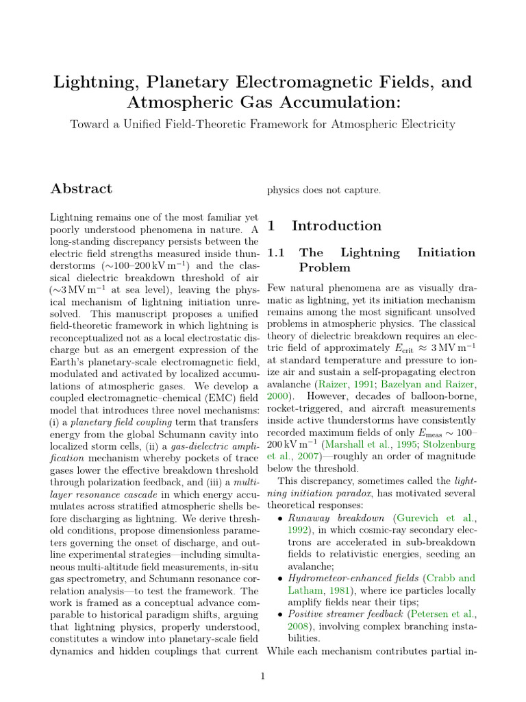 Manuscript | PDF | Lightning | Physics