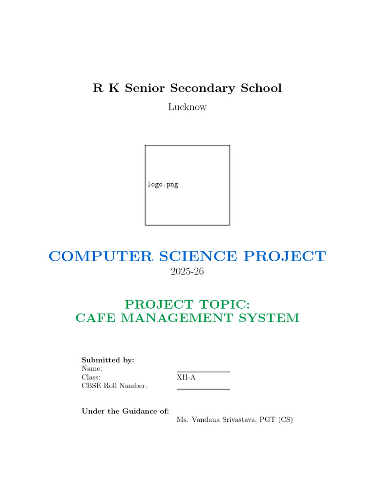 Cafe Management System | PDF | Menu | Coffeehouse
