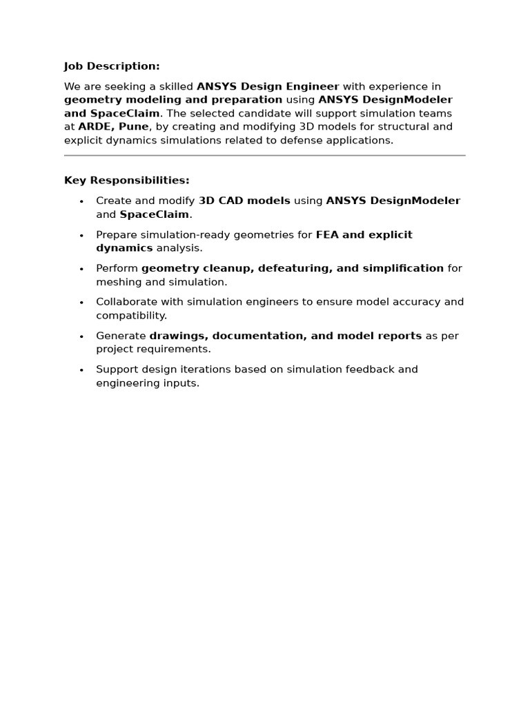 JD Design Engineer | PDF