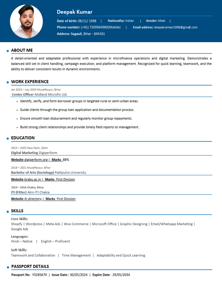 Deepak Ku Resume | PDF