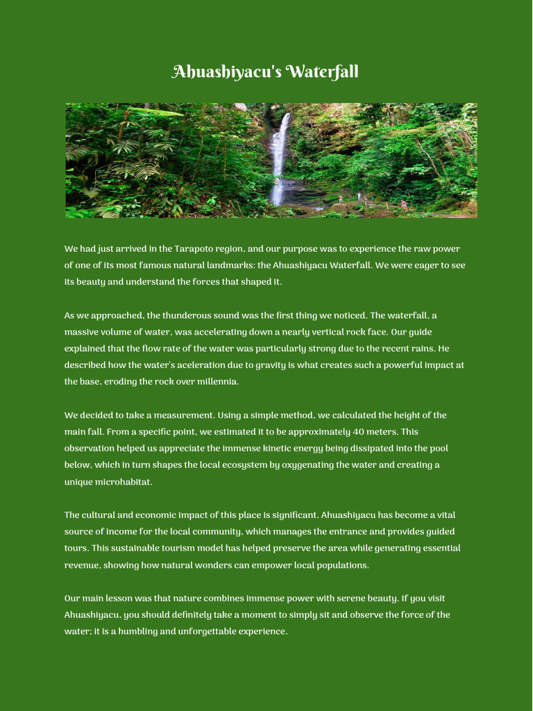 Ahuashiyacu's Waterfall | PDF