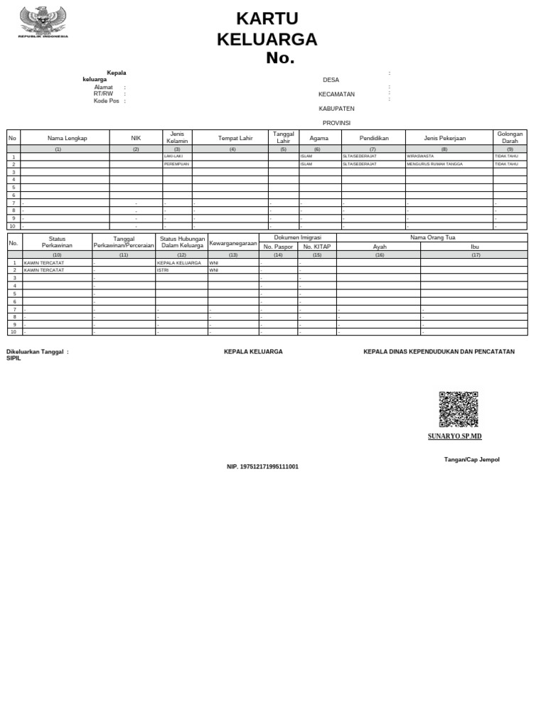 Template KK Kosongannn | PDF