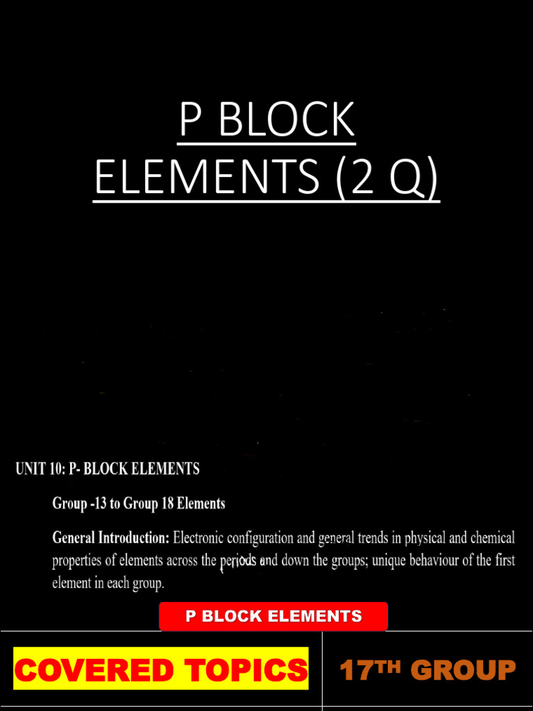 P Block Elements | PDF