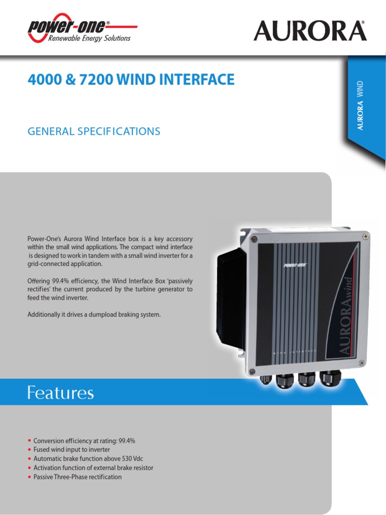 Arora Wind Interface 4000-7200 | PDF | Power Inverter | Rectifier