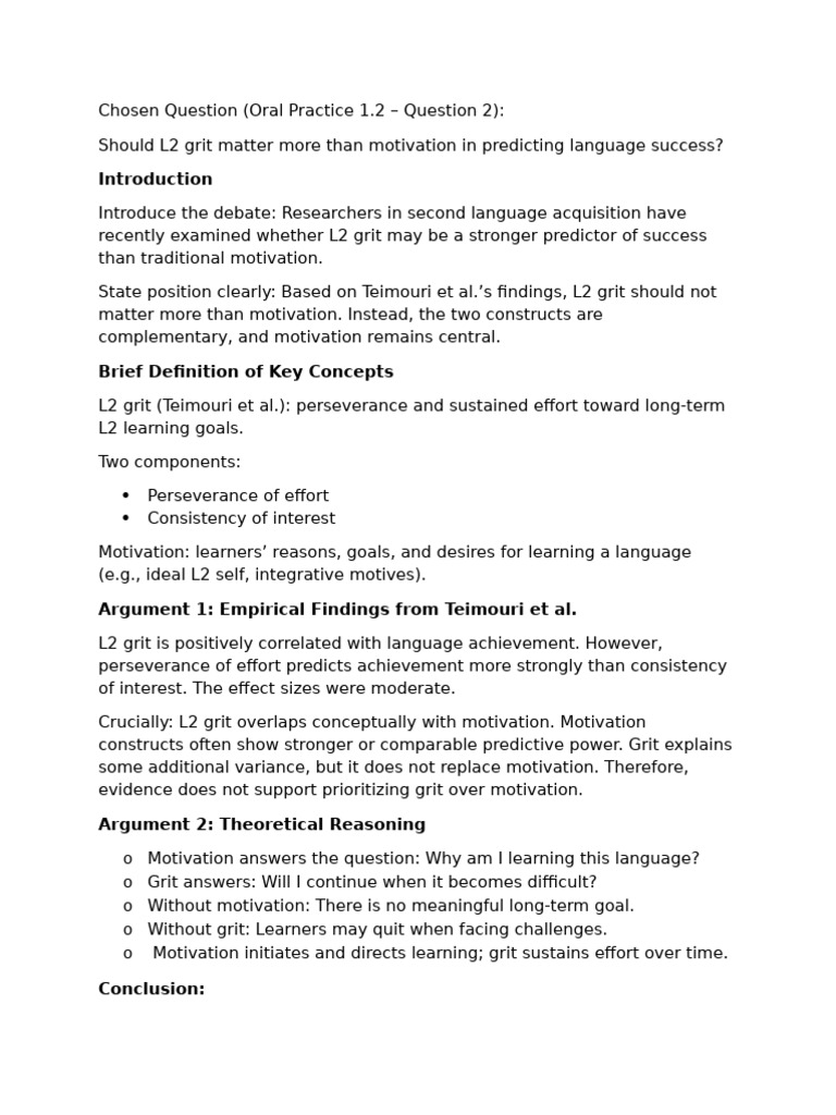 Grit Speech to Hand In | PDF | Grit (Personality Trait) | Motivational