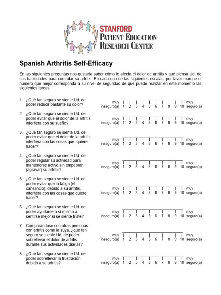 Cuest AR Autoeficacia | PDF | Enfermedades y trastornos | Medicina CLINICA