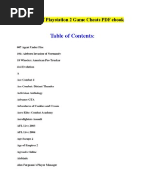 10 Pages Of Playstation 2 Game Cheats Pdf Ebook Sports Leisure