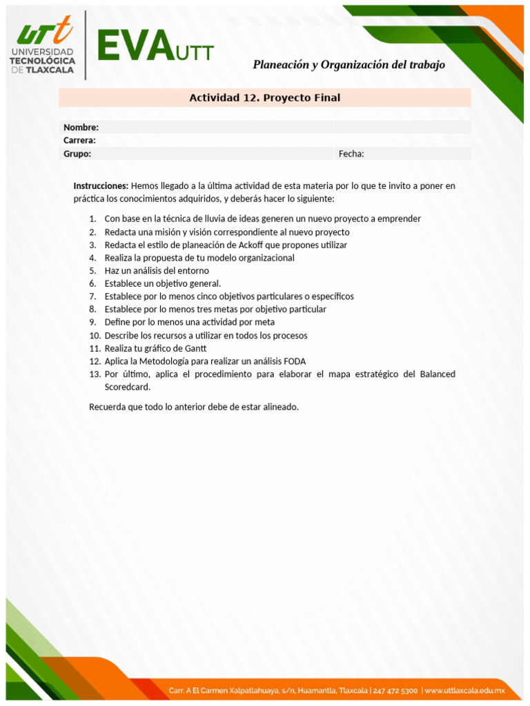 Actividad 13. Proyecto Integrador Final | PDF