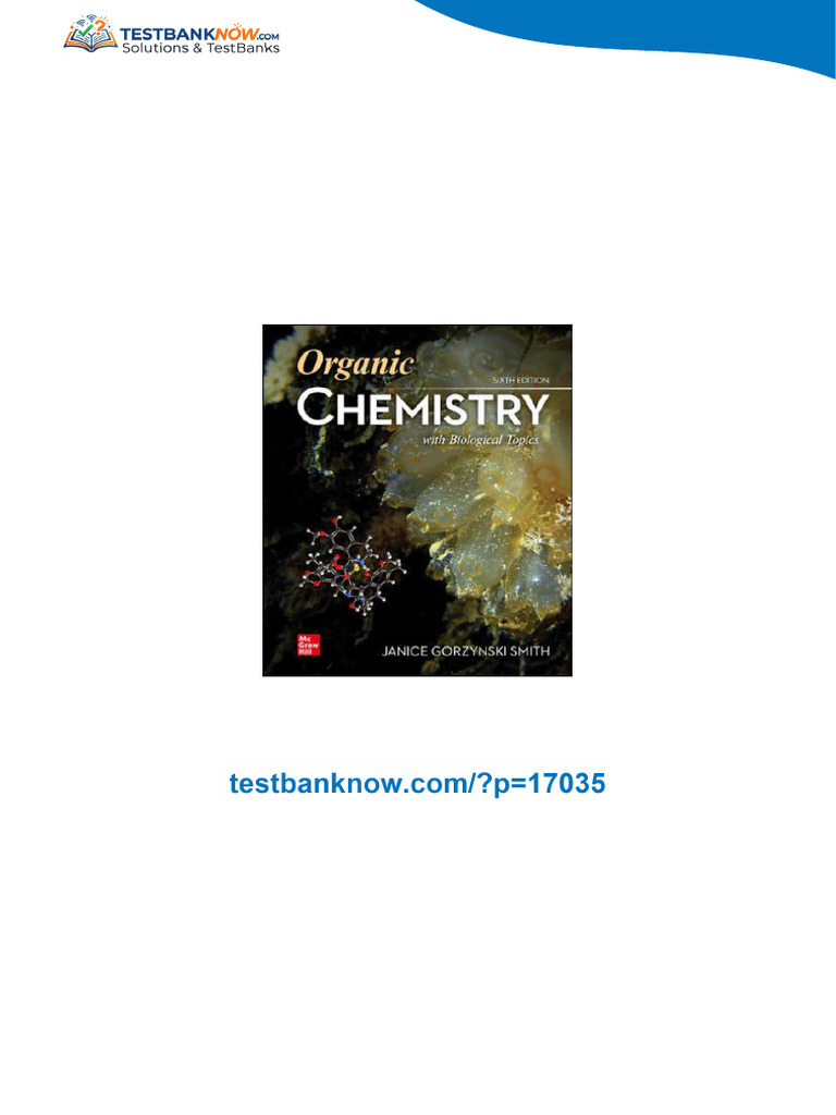 Test Bank for Organic Chemistry with Biological Topics, 6th Edition ...