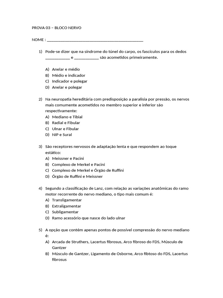 Prova 03 | PDF