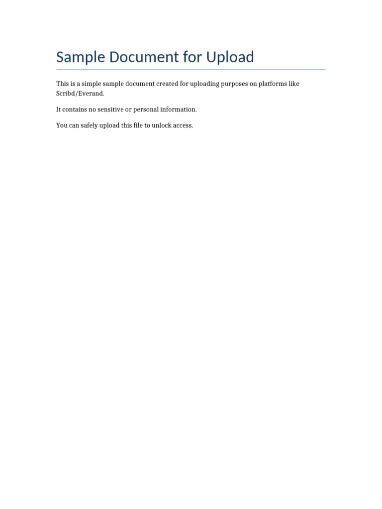 Sample Upload Document | PDF