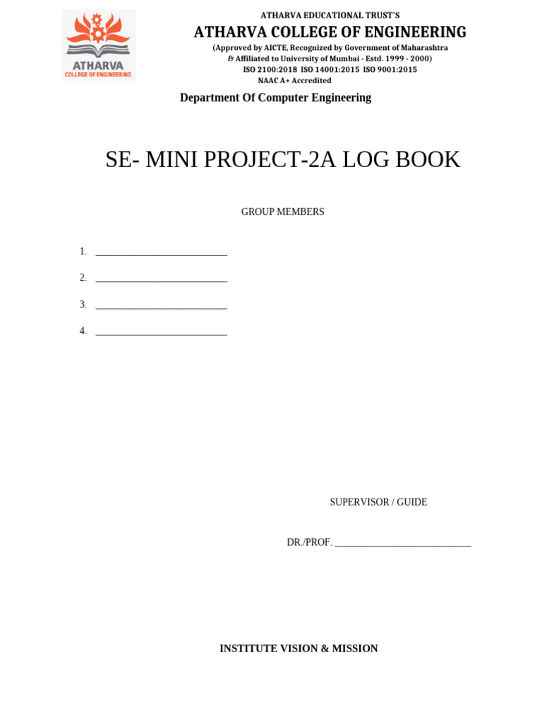 _SE Mini Project -Log Book Format 2025-26 | PDF | Engineering | Knowledge