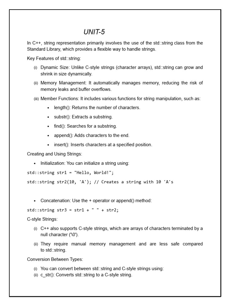 DSA Unit-5 | PDF | String (Computer Science) | Method (Computer ...