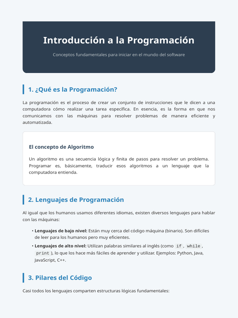 Introduccion A La Programacion | PDF