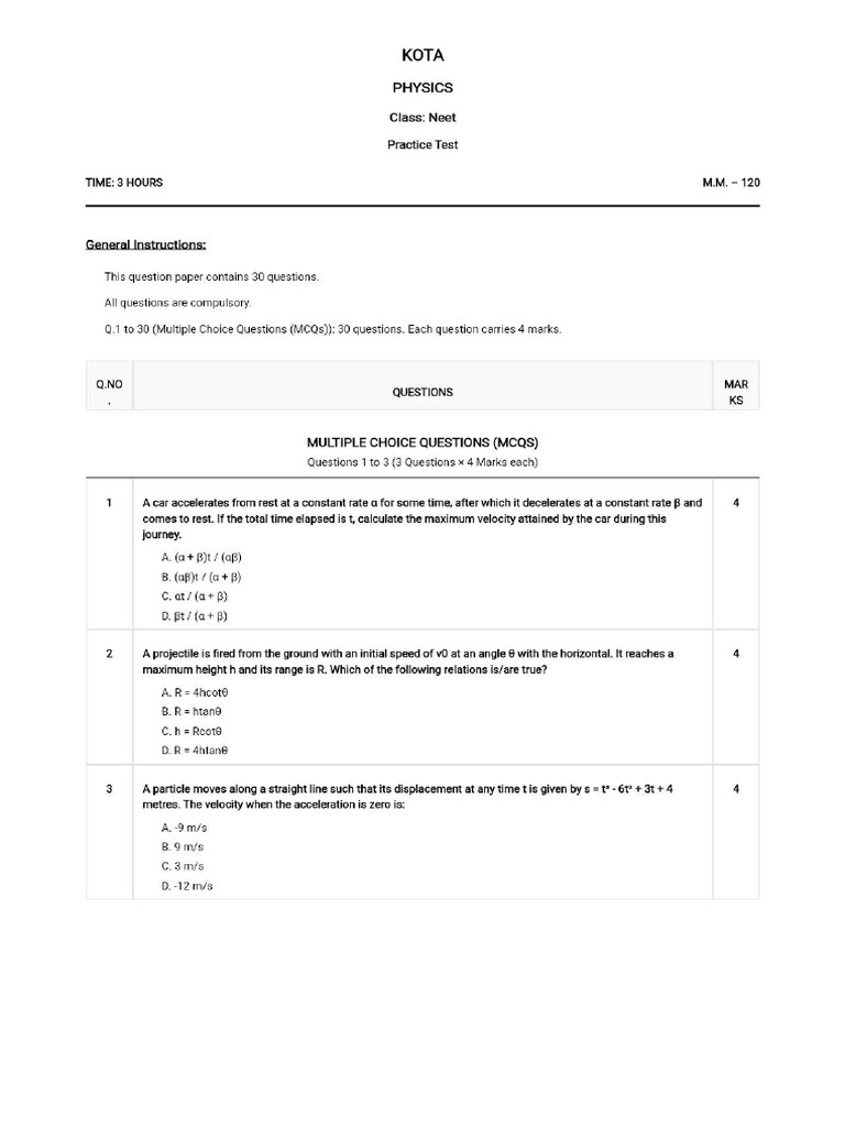 Practice Test | PDF