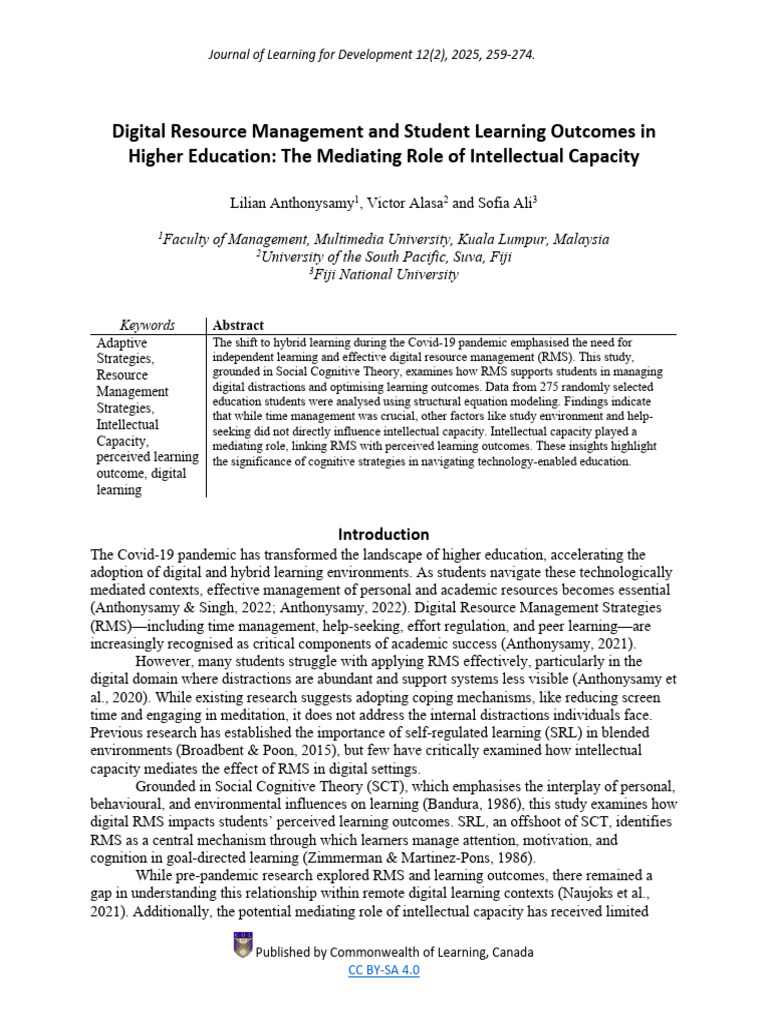 digital resource management | PDF | Learning | Cognition
