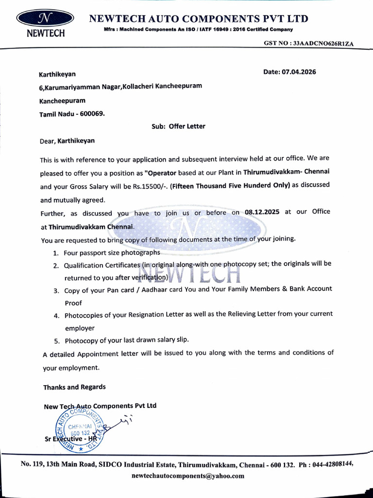 Offer Letter | PDF
