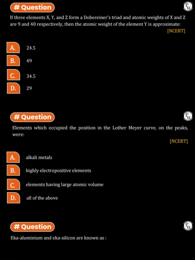 Periodic Table( Questions) | PDF