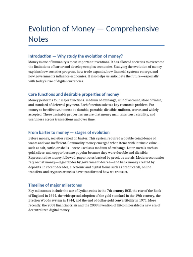 Evolution_of_Money_Notes | PDF | Money | Money Supply